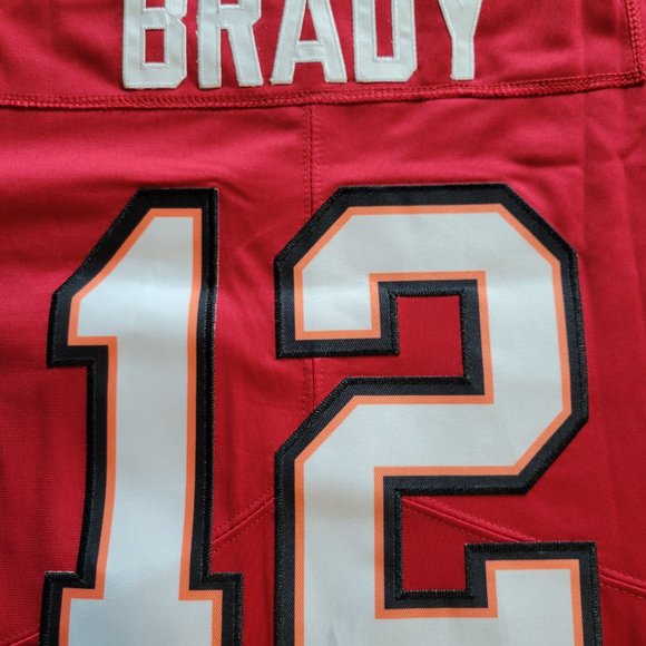FREE SHIPPING - TOM BRADY TAMPA BAY BUCCANEERS NIKE HOME RED #12 JERSEY … - Picture 3 of 6